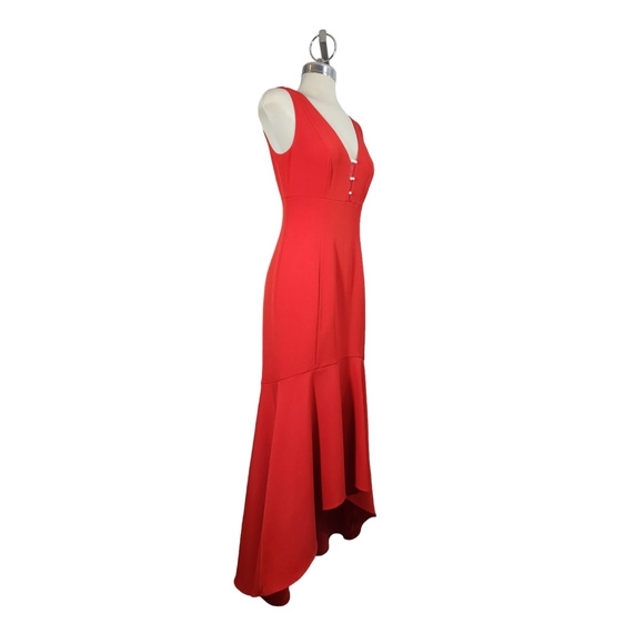 Karl Lagerfeld Paris size 2 elegant evening gown red with pearl embellishments - Picture 7 of 9